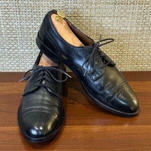 2023 Allen Edmonds Black Leather Lexington Cap-Toe Derby 11.5
